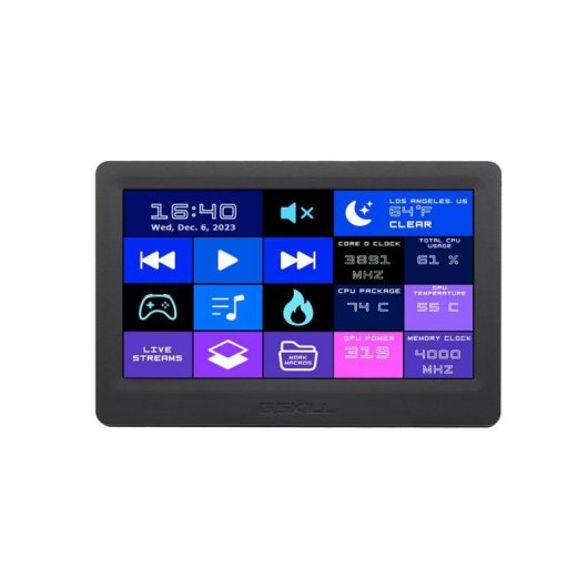 Clavier G.Skill WigiDash tactile avec écran LED 7 pouces pour PC