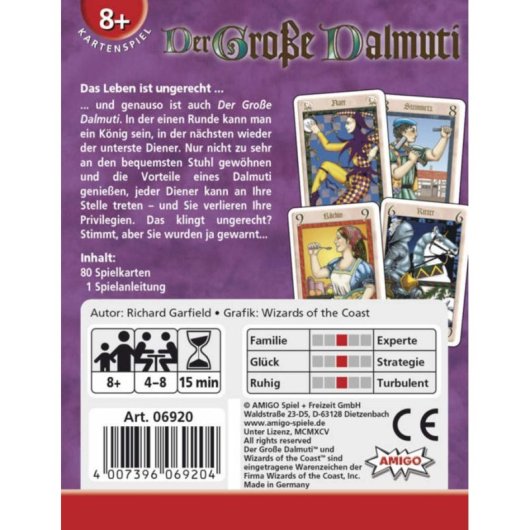 Juego de Cartas Der Große Dalmuti Amigo Estrategia 8 años