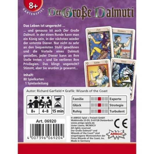 Juego de Cartas Der Große Dalmuti Amigo Estrategia 8 años