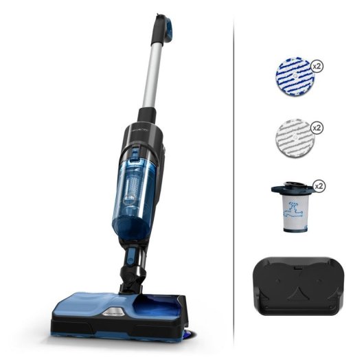 Akku Staubsauger Rowenta X Combo 2in1 215W 60 Minuten Nass- und Trockensauger Schwarz Blau
