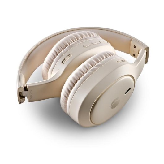 Auriculares NGS Artica Tempest inalámbricos Bluetooth con micrófono y plegables beige