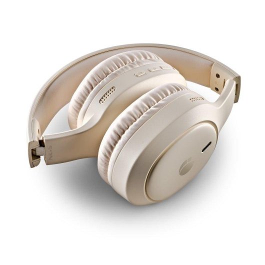 Auriculares NGS Artica Tempest inalámbricos Bluetooth con micrófono y plegables beige