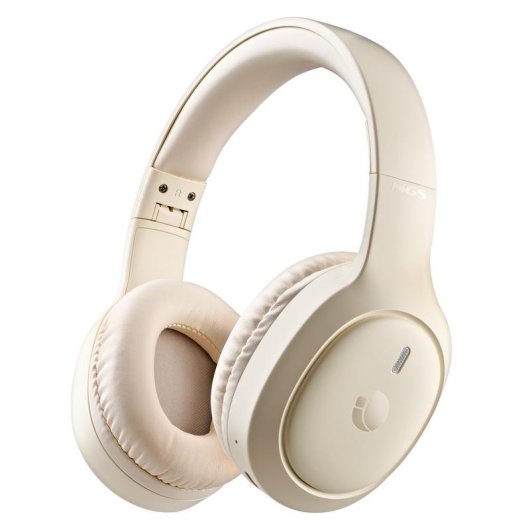 Auriculares NGS Artica Tempest inalámbricos Bluetooth con micrófono y plegables beige