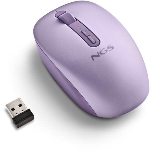 Mouse NGS Wireless Bluetooth 5.2 2.4 GHz 1600 DPI Silenzioso Viola
