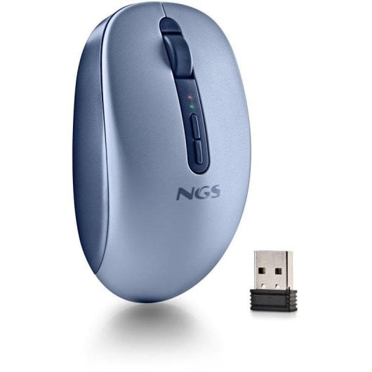 Mouse NGS Wireless Dual Bluetooth 5.2 1600DPI Silenzioso Blu