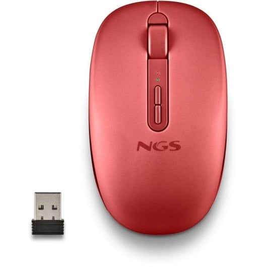 Mouse NGS Fog Dual Wireless Dual Bluetooth 5.2 1600DPI Silenzioso Rosso