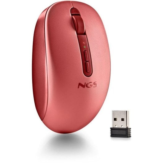 Mouse NGS Fog Dual Wireless Dual Bluetooth 5.2 1600DPI Silenzioso Rosso
