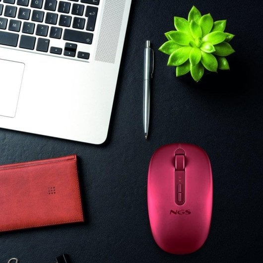 Mouse NGS Fog Dual Wireless Dual Bluetooth 5.2 1600DPI Silenzioso Rosso