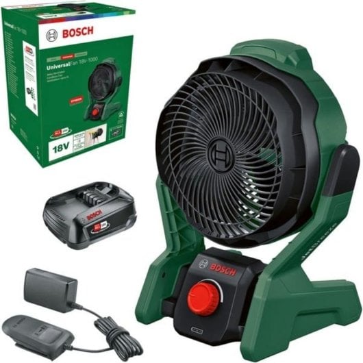 Ventilador Industrial Inalámbrico Bosch UniversalFan 18V-1000 1000 m³/h 3 Velocidades Cabezal Inclinable