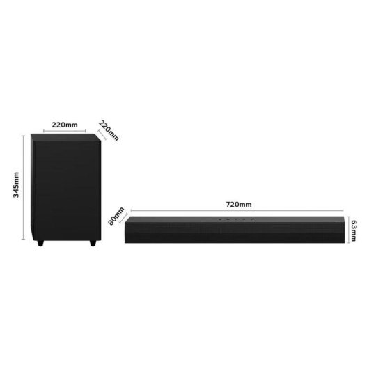 Barra de Sonido LG DS30A 2.1 140W Bluetooth HDMI ARC Subwoofer Inalámbrico Dolby Digital