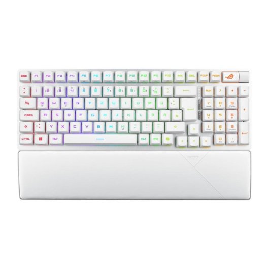 Teclado ASUS ROG Strix Scope II 96 RX óptico inalámbrico y alámbrico blanco