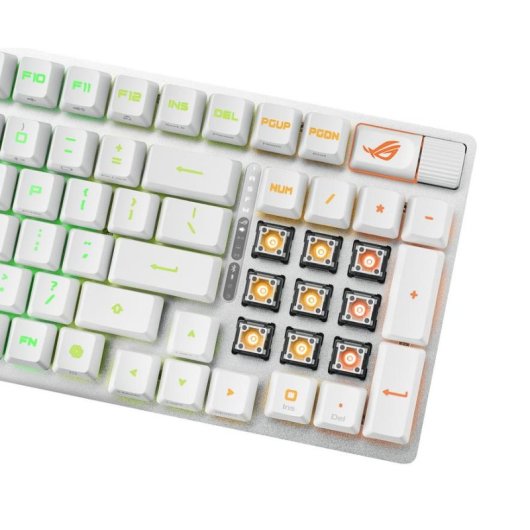 Teclado ASUS ROG Strix Scope II 96 RX óptico inalámbrico y alámbrico blanco