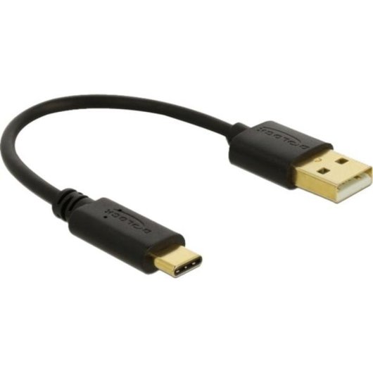 Cable USB DeLOCK 80954 0,15 m USB-A a USB-C Negro