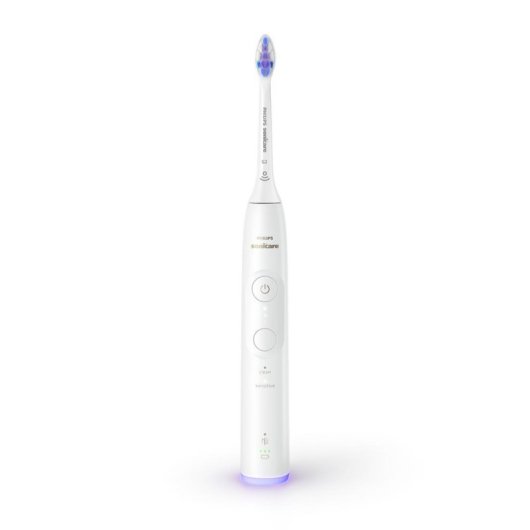 Schallzahnbürste Philips HX7400/06 2 Modi 3 Geschwindigkeiten Drucksensor Etui Weiß