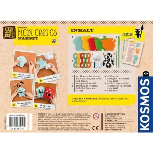 Kit de couture pour enfants Kosmos 60439 Multicolore 6 ans