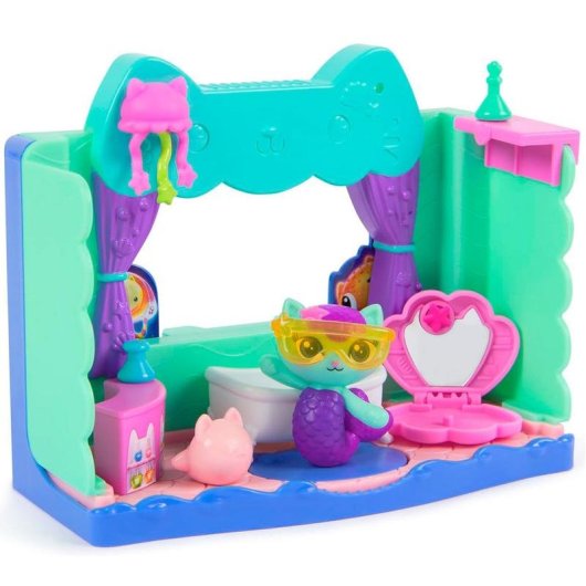 Set de Brinquedos Gabby's Dollhouse Banho de Siregata com Figura Gatirena e Acessórios