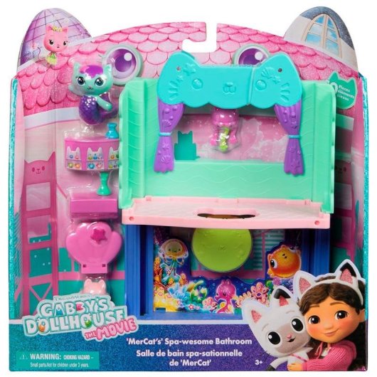 Set de Brinquedos Gabby's Dollhouse Banho de Siregata com Figura Gatirena e Acessórios
