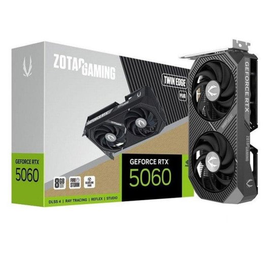 Tarjeta Gráfica Zotac GeForce RTX 5060 Twin Edge Plus 8GB GDDR7 Reflex 2 RTX AI DLSS4.5