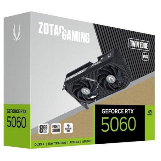 Tarjeta Gráfica Zotac GeForce RTX 5060 Twin Edge Plus 8GB GDDR7 Reflex 2 RTX AI DLSS4.5