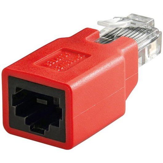 Cambiador de género para cables Goobay RJ-45 macho a hembra rojo