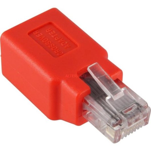 Cambiador de género para cables Goobay RJ-45 macho a hembra rojo