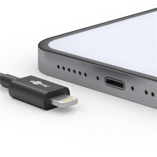 Cable Goobay Lightning a USB C 0,5 m Negro