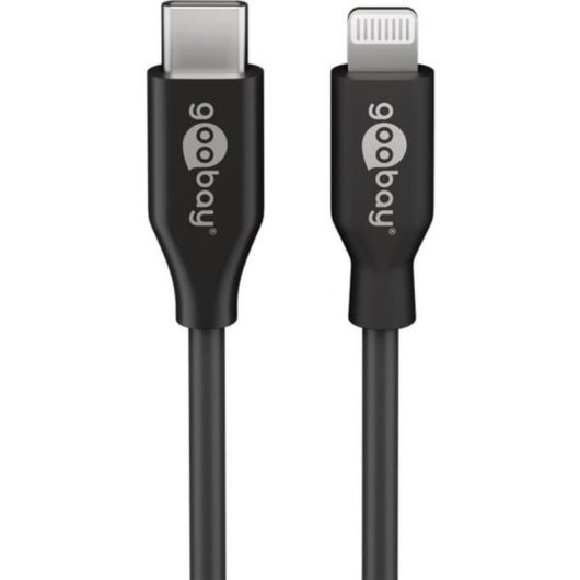 Cable Goobay Lightning a USB C 0,5 m Negro