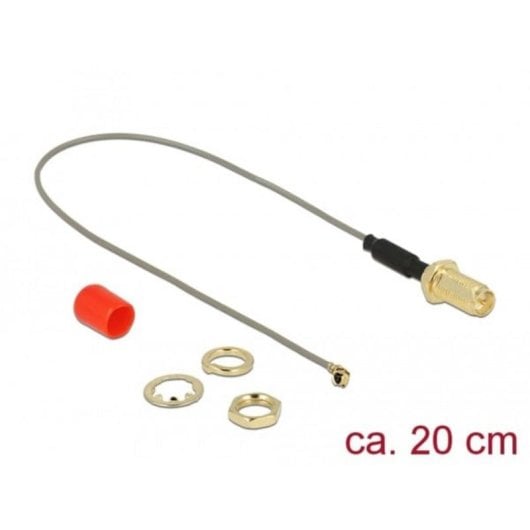 Cable coaxial DeLOCK 89831 RP-SMA hembra a U.FL 20 cm gris