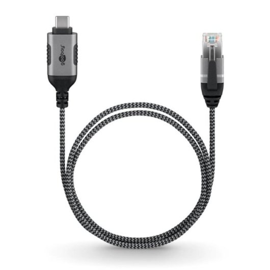 Cavo Adattatore Ethernet USB-C 3.2 Gen2 a RJ-45 Goobay 74407 10 m Nero/Argento