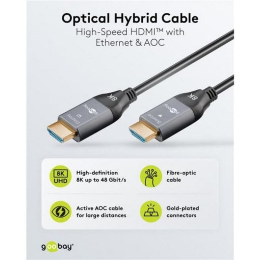Cavo HDMI Goobay 76276 30 m HDMI 2.1 48 Gbit/s Nero