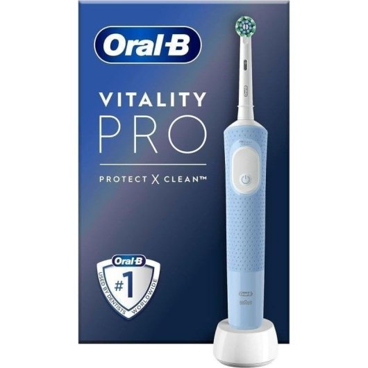 Oral-B Vitality Pro Pack de Cepillos de Dientes Eléctricos Recargables Azul y Negro + Cabezal Extra