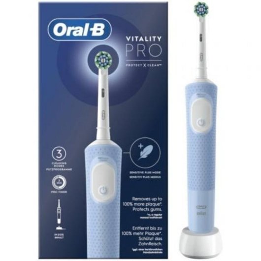 Oral-B Vitality Pro Pack de Cepillos de Dientes Eléctricos Recargables Azul y Negro + Cabezal Extra