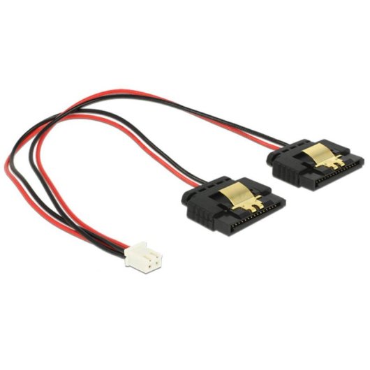 Cable de alimentación interna DeLOCK 0,2 m Molex 2-pin a 2x SATA 15-pin