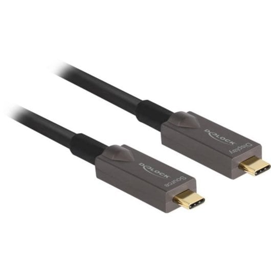 Cable USB-C óptico activo DeLock 3 m 4K video + datos + PD