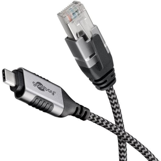 Cable Adaptador Ethernet USB 3.1 a RJ45 Goobay 74401 1 m Negro/Plata