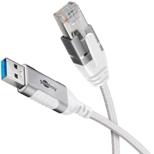 Cable adaptador Ethernet Goobay USB 3.0 a RJ45 3 m Blanco