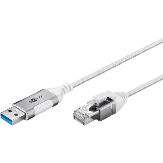 Cable Adaptador Ethernet USB 3.0 a RJ45 Goobay 15 m Blanco