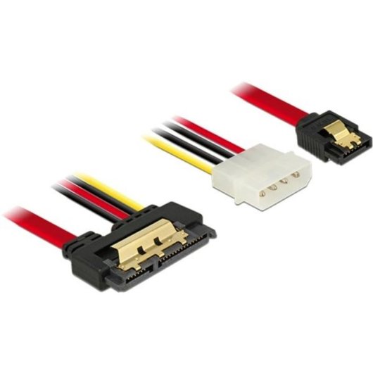 Cable Adaptador SATA Delock 85230 0,3 m SATA 7-pin + Molex a SATA 22-pin Negro