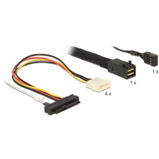 Cable DeLOCK 83390 Mini SAS HD a SAS 0,5 m Macho/Hembra Multicolor
