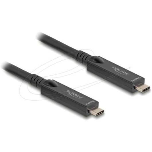 Cable USB-C óptico activo DeLOCK 84255 5 m USB 3.2 Gen 2 10 Gbit/s Negro