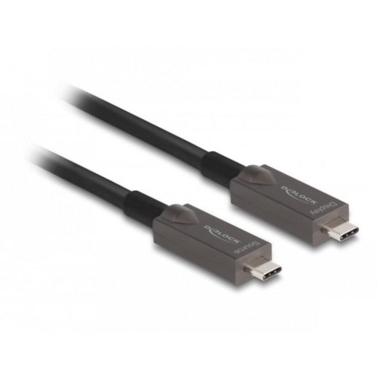 Cabo USB-C óptico ativo DeLOCK 8 m 4K vídeo + dados + PD