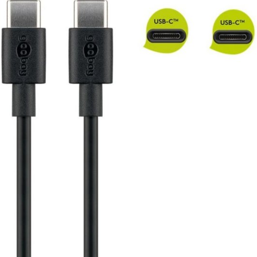 Cable USB-C à USB-C Goobay 66316 0,5 m USB 2.0 Noir