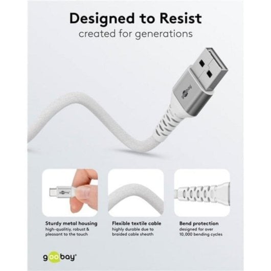 Cable USB Goobay 74530 1 m USB-C a USB-A USB 2.0 Blanco