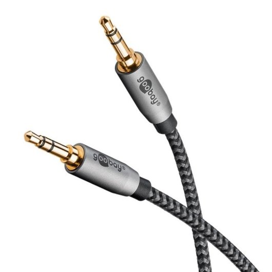 Audiokabel Goobay 65275 3,5mm TRS Stecker zu Stecker 3 m grau silber