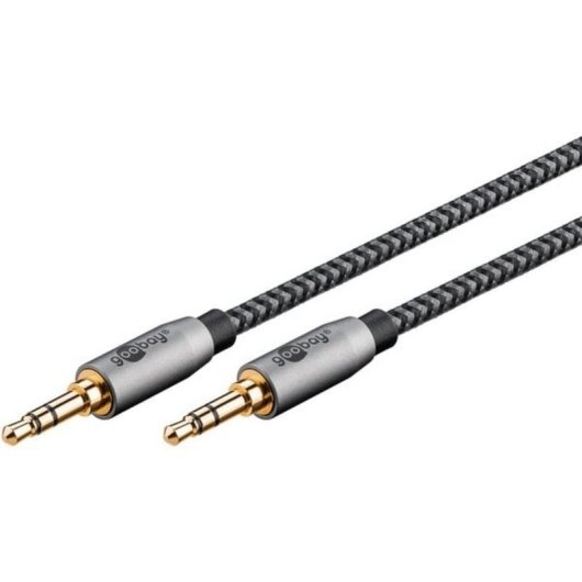 Audiokabel Goobay 65275 3,5mm TRS Stecker zu Stecker 3 m grau silber
