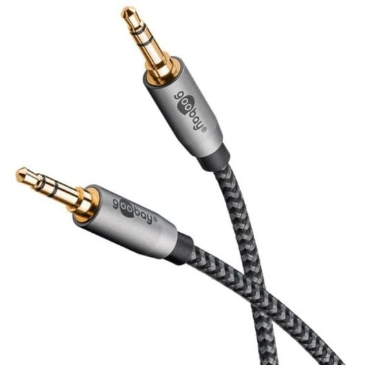 Audiokabel Goobay 65275 3,5mm TRS Stecker zu Stecker 3 m grau silber