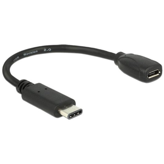 Adaptador USB-C a Micro-USB Delock 65578 0,15 m USB 2.0 Negro