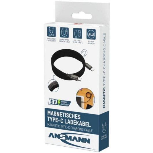 Cable USB-C à USB-C Ansmann 1700-0186 1,2 m 60W Noir