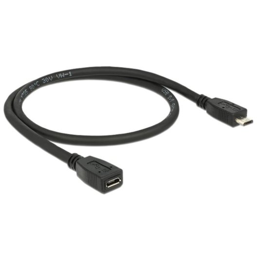 Cavo estensione USB 2.0 Micro-USB B DeLOCK 0,5 m Nero