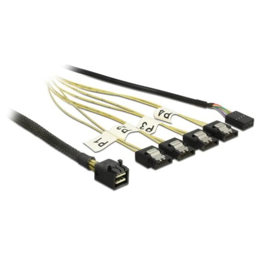 Cable Adaptador DeLOCK Mini SAS HD SFF-8643 a 4x SATA 7p 1m